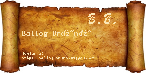 Ballog Brúnó névjegykártya